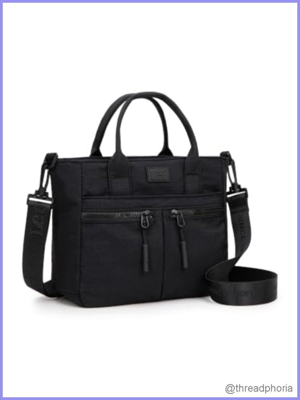 Nylon Mini Tote Bag Multi Pocket Crossbody Purse with Zipper